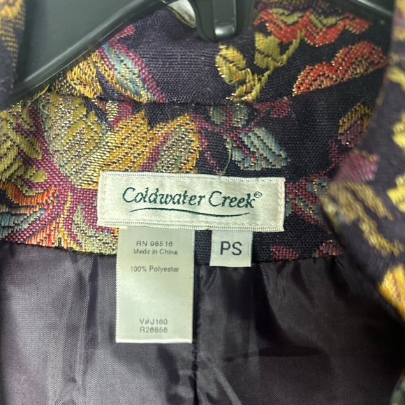 Coldwater Creek Floral Tapestry Jacket Women’s Petite Small Purple Multicolor - Picture 4 of 7